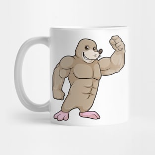 Mole as Bodybuilder with big Muscles Mug